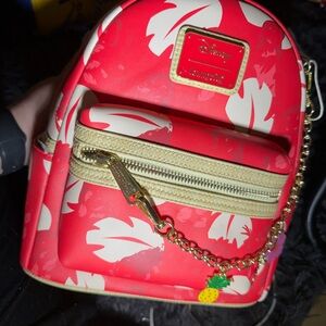 Disney Red and White Floral Backpack